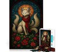 Puzzle en vitrail représentant Un Renard à Neuf queues, 1000 pièces, pour Adultes Un défi intellectuel Stimulant et Amusant à Partager, de Grande qualité et Un Cadeau Exquis (38x26cm)