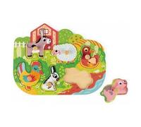 Puzzle Encastrement 6 pièces - JANOD - Happy Farm - Enfant - Beige - A partir de 18 mois