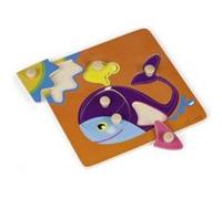 Puzzle encastrement en bois océan baleine G
