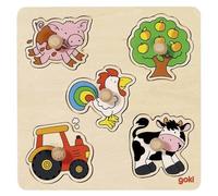 Puzzle encastrement la ferme - GOKI - Animaux - 5 pièces - Mixte - A partir de 12 mois