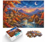 Puzzle Enchanting Village Under A Starry Sky 1000pcs (38x26cm) avec Motif | Pour les longues soirées de décembre : ce puzzle 1000 pièces adulte associe idée cadeau et passion du puzzle.