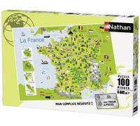 Puzzle enfant 100 pieces - Carte de France - Nathan - Trieur 3 compartiments - Des 6 ans