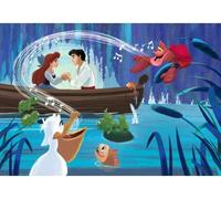 Puzzle Enfant 104 Pieces la Petite sirène et Son Prince : Promenade Amoureuse dans Une Barque - Set Puzzle + Carte Animal