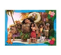 Puzzle enfant 104 pieces : vaiana 2 l heroine et ses amis du bout du monde - personnages dessin anime - set supercolor et carte
