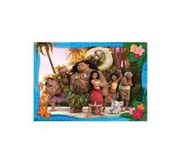Puzzle Enfant 104 pieces : Vaiana 2, l Heroine et ses amis du bout du monde - Personnages Dessin anime - Set supercolor et carte