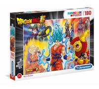 Clementoni | Puzzle Dragon Ball Super 180 Pièces pour Enfants 7 Ans+ | Supercolor | 48,5 x 33,5 cm | Personnages Goku Vegeta Beerus | Développement Observation | sans Écran | Matériaux Recyclés