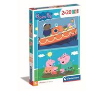 Clementoni Puzzle Peppa Pig Supercolor – 2x20 pièces – Dès 3 ans – Fabriqué en Italie – 24797