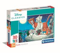 Clementoni | Puzzle Disney Aristochats 3ans + | 30 Pièces | Jeu de Société Enfant | Puzzle Éducatif et Motricité Fine | Grosses Pièces Adaptées | Scène avec Duchesse et Chatons