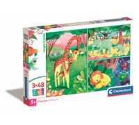 Puzzle Enfant 3x48 Pièces - Animaux De La Savane Et Leur Petit
