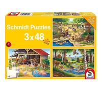 Puzzle enfant 3x48 pièces - Tous mes animaux préférés - SCHMIDT AND SPIELE - Mixte - A partir de 4 ans