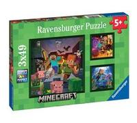 Puzzle enfant 3x49 pièces Ravensburger Biomes de Minecraft G