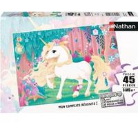 Puzzle enfant 45 pieces Jolie licorne Nathan - Poster inclus - Theme fantastique - Mixte - A partir de 5 ans