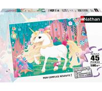 Puzzle enfant 45 pièces : Jolie Licorne Nathan - Poster inclus - Thème fantastique - Mixte - Dès 5 ans