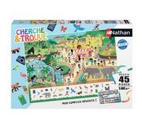 Puzzle enfant 45 pièces Nathan Au zoo Cherche et trouve G