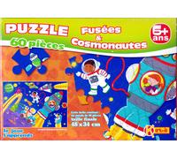 Puzzle Enfant 60 Pièces Fusée Et Cosmonautes 6 Ans +