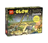 APLI Kids 19435 - Puzzle Fluorescent Glow in The Dark - Thématique : Dinosaures - Puzzle Qui Brille dans l'obscurité - 60 pièces de Taille 6 x 6 cm. Âge : À partir de 4 Ans.