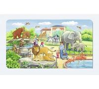 Puzzle Enfant avec Cadre 15 Pieces - Visite du Zoo avec Animaux Sauvages - Set Puzzle + 1 Carte Tigre