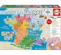Puzzle Enfant - Carte De France : Les Departements Et Regions - 150 Pieces - Jeu