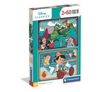 Puzzle enfant CLEMENTONI Disney Classic 2x60 pièces Fantaisie Couleurs vives 27 x 18 cm