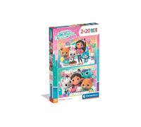 Puzzle enfant Clementoni Gabby's Dollhouse 2 puzzles de 20 pièces Carton épais Couleurs pastel