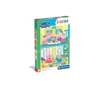 Puzzle enfant CLEMENTONI Peppa Pig 2x20 pièces 27x19 cm Couleurs pastel