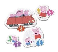 Puzzle enfant - CLEMENTONI - Peppa Pig - 4 puzzles évolutifs - 3 à 12 pièces - Multicolore