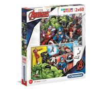 Clementoni Puzzle Supercolor – The Avengers – 2 x 60 pièces – 21605 Multicolore
