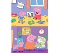 Puzzle enfant educa 2 x 20 pieces - peppa pig et georges jouent dans la chambdre / font de l ordinateur G