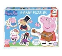 Educa Borrás Puzzles bébé Peppa Pig – 5 puzzles progressifs (3–5 pièces) dès 24 mois (18589)
