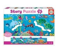 Educa - Didacta Story Puzzle Monde sous-Marin. Puzzle panoramique pour Enfants. 26 pièces. Recommandé à partir de 3 Ans (18902)