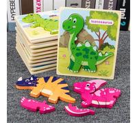 Puzzle Enfant En Bas Âge 6 Pack Dinosaure Puzzle En Bois Pour Enfant En Bas Âge Enfants 2 3 4 Ans, P31b