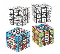 Puzzle Enfant Forme Cube Motif Noël - Lot De 4, Puzzle À Colorier, Puzzle Decoratif Enfant, Activite Manuelle Noel, Activites Manuelles Pour Enfants