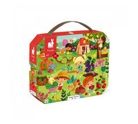 Janod - Puzzle Enfant Potager 36 Pièces - Jeu Educatif Motricité Fine et Concentration - Valisette Poignée - Fabriqué en France - Certifié FSC - Encres Végétales - Dès 4 Ans, J02648