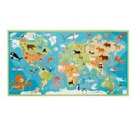 Puzzle Enfant La Carte Des Animaux Du Monde Xxl 150 Pieces - 92 X 50 Cm - Dam