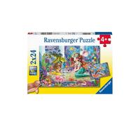 Puzzle enfant Ravensburger 5147 Sirènes Envoûtantes 2x24 pièces, scène sous-marine, dès 4 ans, Jaune