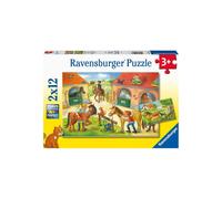 Puzzle enfant Ravensburger 5178 2x12 pièces Vacances à la ferme avec posters Multicolore