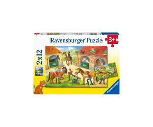 Puzzle enfant Ravensburger 5178 2x12 pièces Vacances à la ferme avec posters Multicolore