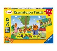 Ravensburger - Puzzle Enfant - Puzzles 2x12 p - Journée Nature en Famille - Kid-E-Cats - Dès 3 Ans - 05079