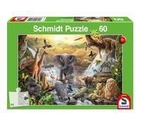 Schmidt-Spiele Puzzle 56454 Animaux en Afrique, 60 pièces, coloré, pour enfants