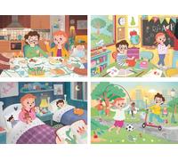 Puzzle Enfant Supercolor 2x20 + 2x60 Pièces - La Journée