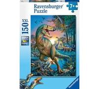 Puzzle enfant xxl 150 pieces dinosaures : t-rex geant attaque les pterodactyles stegosaure - ravensburger dino collection prehistoire jurassic G