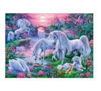 Puzzle enfant xxl 150 pieces le coucher de soleil et les licornes blanches G
