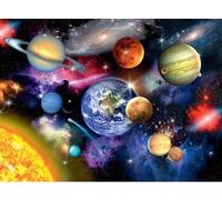 Puzzle Enfant XXL 300 Pieces la Terre et Les planètes vu de l Espace Collection système Solaire - Set Puzzle et Carte
