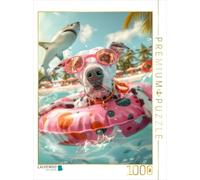 Puzzle · Enfin Les Vacances | Quelques petites vagues et tout le monde panique · 1000 pièces · Format assemblé 64 × 48 cm · CALVENDO Puzzle