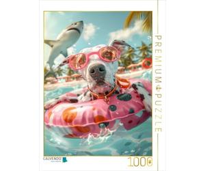 Puzzle · Enfin Les Vacances | Quelques petites vagues et tout le monde panique · 1000 pièces · Format assemblé 64 × 48 cm · CALVENDO Puzzle