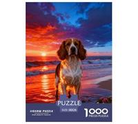 Puzzle English Cocker Spaniel 1000 Pièces pour Enfants Et Adultes, Jeu Ludique Et Instructif, Casse-tête Côte au Coucher de Soleil, DéCoration, Cadeau Adulte 38x26cm/1000pcs