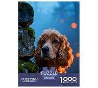 Puzzle English Cocker Spaniel 1000 Pièces pour Enfants Et Adultes, Jeu Ludique Et Instructif, Puzzle Rochers Moussus, DéCoration, Idée Cadeau 52x38cm/1000pcs