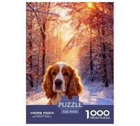 Puzzle English Cocker Spaniel 1000 Pièces pour Enfants Et Adultes, Jeu Ludique Et Instructif, Puzzles Enneigé, Décoration Intérieure, Cadeau Anniversaire 70x50cm/1000pcs