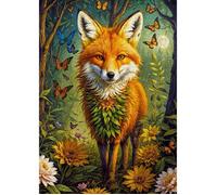 Enjoy-Puzzle Puzzle Renard magique dans la forêt florale – 1000 pièces, finition mate, pour adultes