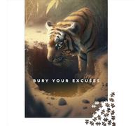 Puzzle « Enterrez Vos Excuses » pour Adultes, 500 pièces, en Bois, créatif, décompressant, 500 pièces (52 x 38 cm).